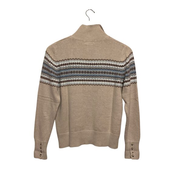 VTG Eddie Bauer Women's Cardigan Angora Fair Isle Beige Blue Sz M Cottagecore - Picture 7 of 16